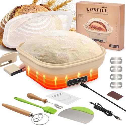 Heated Electric Sourdough Bread Proofing Basket Set