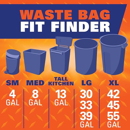 Hefty 30 Gallon Trash Bags, 40 Count, Unscented
