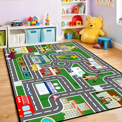 Kids Car Road Play Mat Rug