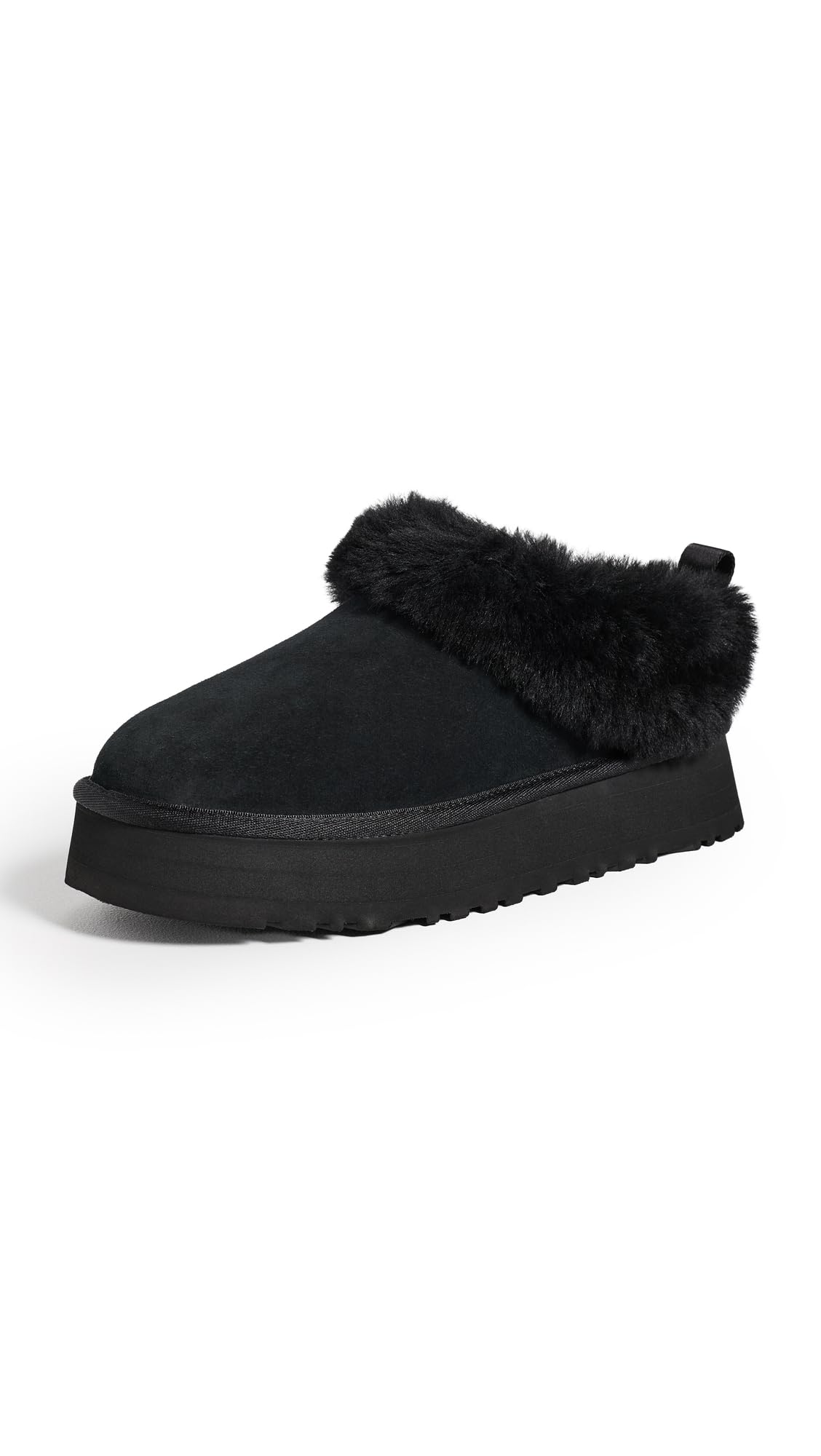 UGG Tazzelle Suede Shearling Clog Slippers