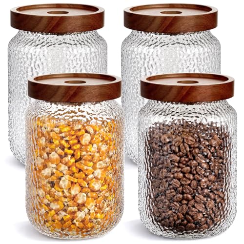 4 Pack 23 oz Vintage Glass Food Storage Jars