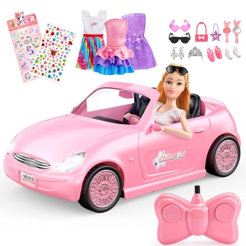 Remote Control Car with Doll, Girls Toy Gift