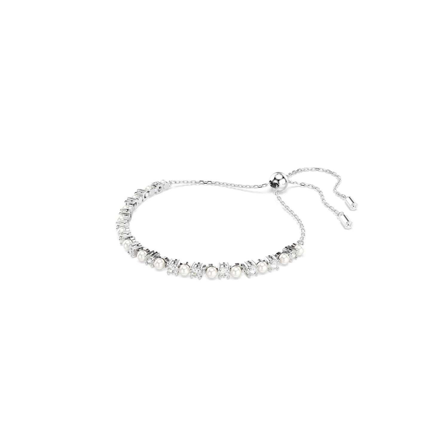 Swarovski Matrix Crystal Pearl Bracelet, Rhodium Finish