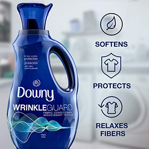 Downy Wrinkleguard Liquid Fabric Softener & Conditioner, Fresh, 48 Fl Oz. Bottle, 48 Fl Oz
