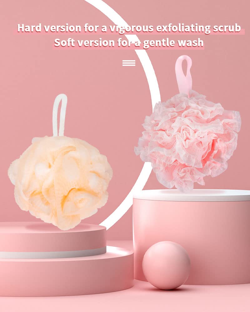 Carrie Joe Bath Loofah Sponge Soft Mesh Shower Puffs for Body Wash Bath Sponge Body Scrub for Women & Men Body Exfoliator-Bathing Accessories