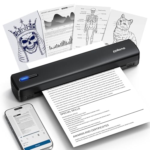 Portable Bluetooth Thermal Printer, Wireless, 8.5"x11" Compatible