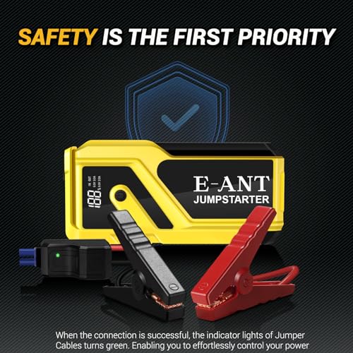 E-Ant COCY-023 Car Jump Starter 3000A, 12V Emergency Jump Starter Battery Pack for Up to 8L Gas/5L Diesel Engine, Portable Battery Booster Jump Box Power Bank with USB QC 3.0, Storage Case, LED Light