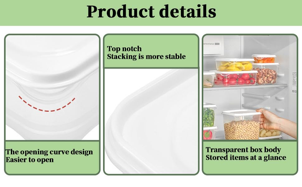 HMINYIYI 36-Piece Food Storage Containers with lids(18 Containers & 18 Lids), Plastic Food Containers for Pantry & Kitchen Storage and Organization, BPA-Free, Leak Proof, White