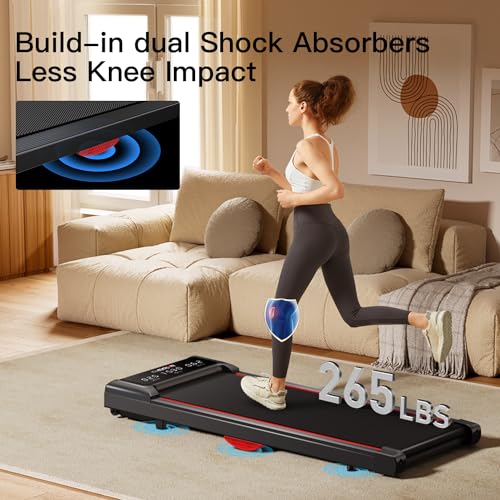 CURSOR FITNESS Under Desk Treadmill with Full-Screen Display, Walking Pad for Home Small, 2.5 HP Quiet Brushless, 265 LBS Capacity