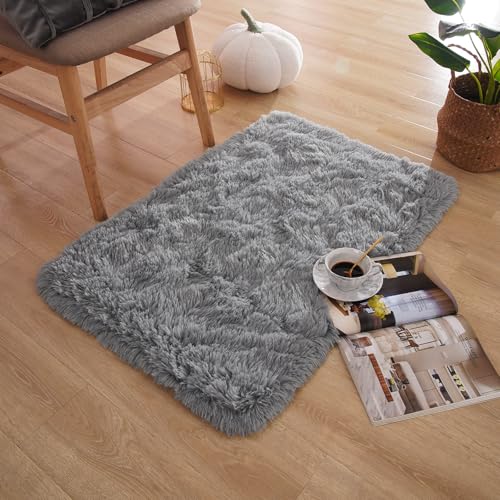 Small Non Slip Shaggy Bedside Rug 2x3 Carpet