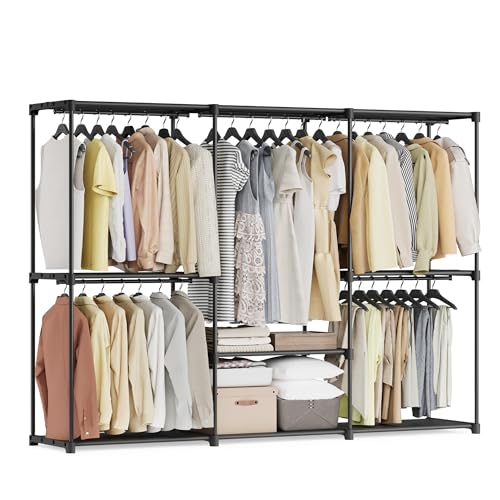SONGMICS Portable Closet Organizer with Shelves and Rods