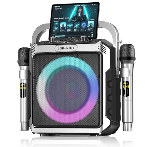 Bluetooth Karaoke Speaker with Wireless Microphones and Subwoofer