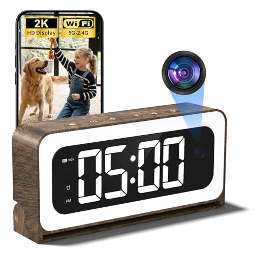 2K WiFi Clock Hidden Indoor Security Camera