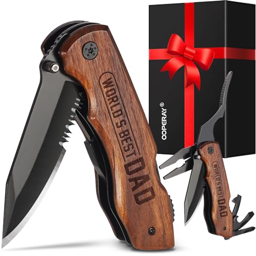 Folding Wood Handle Pocket Knife for Dad Gifts