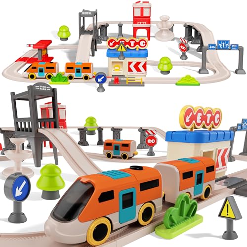 55 Piece Electric Urban Train Set for Kids
