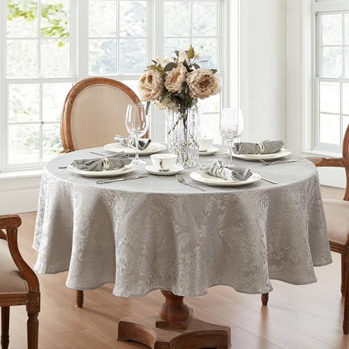 Elrene Waterproof Damask Tablecloth 60" x 84" Oval