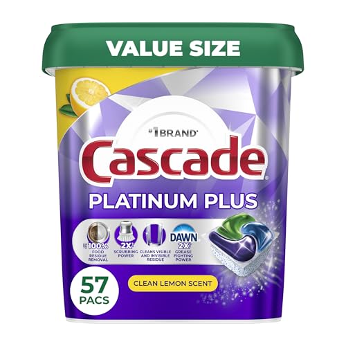 57 Count Cascade Platinum Plus Dishwasher Detergent Pods