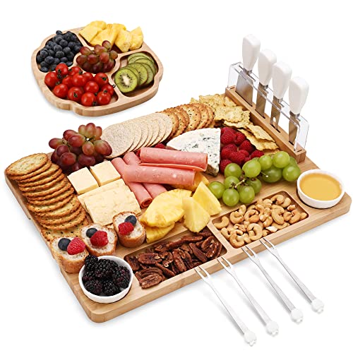 Charcuterie Cheese Board Set with Knives and Bowls