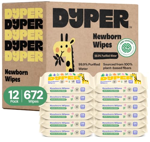 12 Pack DYPER Unscented Sensitive Baby Wipes