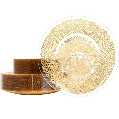 32 Pack Disposable Plastic Dinner and Dessert Plates