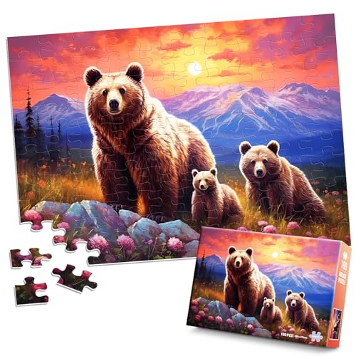 100 Piece Animal Family Jigsaw Puzzle for Kids