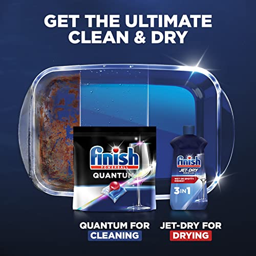 FINISH - Quantum - 22ct - Dishwasher Detergent - Powerball - Ultimate Clean & Shine - Dishwashing Tablets - Dish Tabs