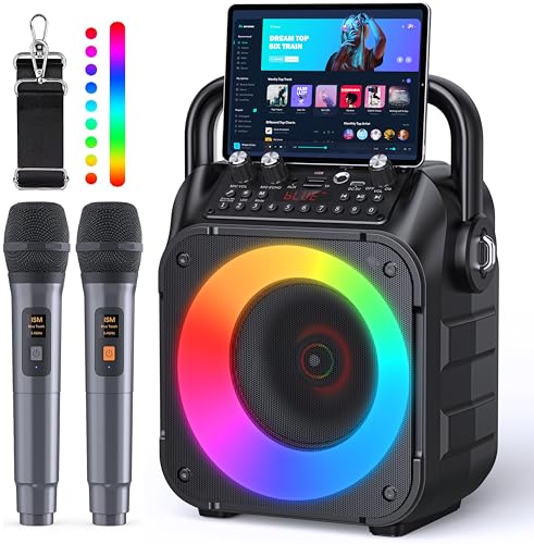 Bluetooth Karaoke Speaker with 2 Wireless Microphones