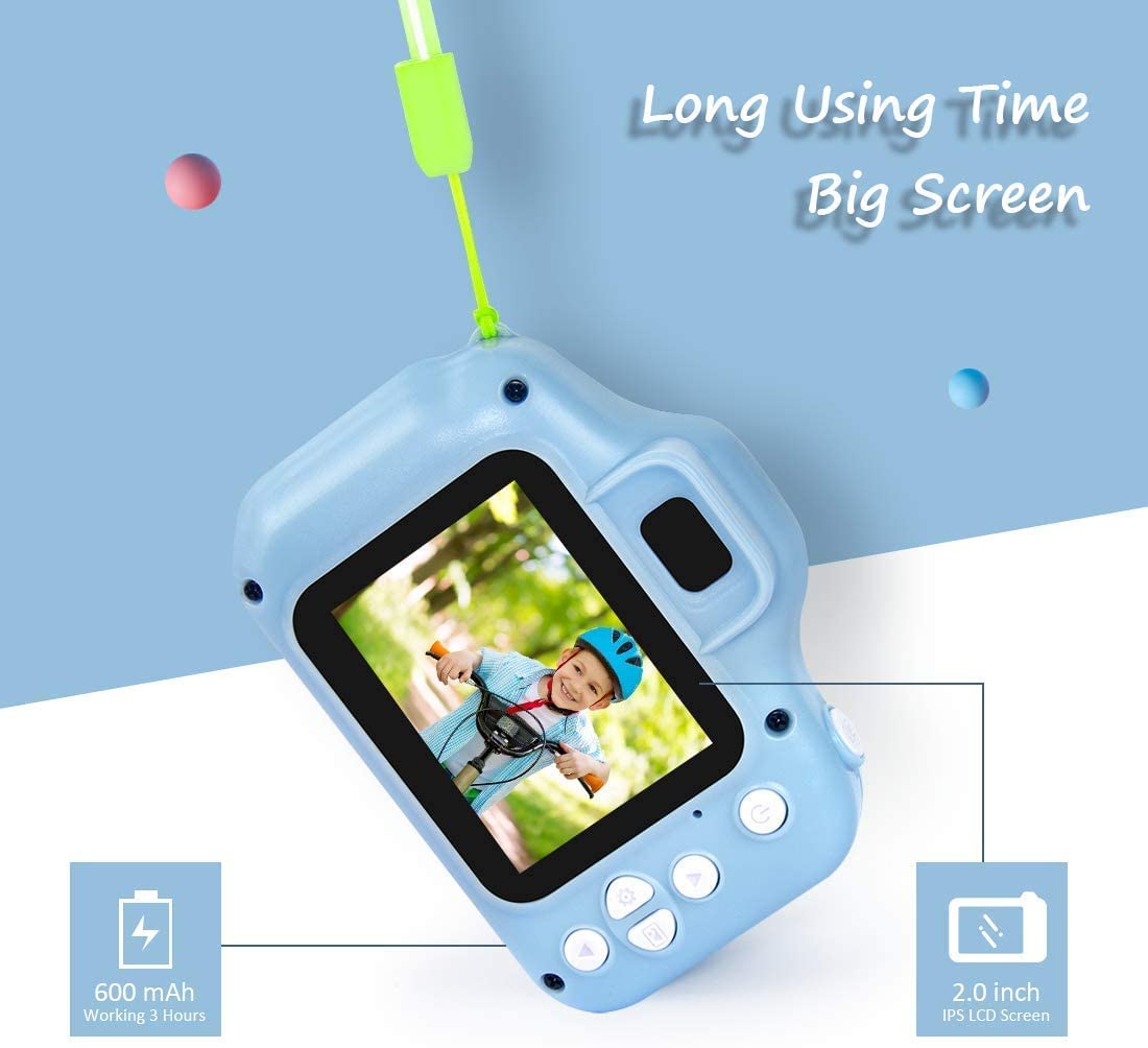 hyleton Kids Camera Toys for 3-8 Year Old Boys Girls,Children Video Toddler Camera with 32G SD Card,Christmas Birthday Festival Gift for Kids(Light Blue)
