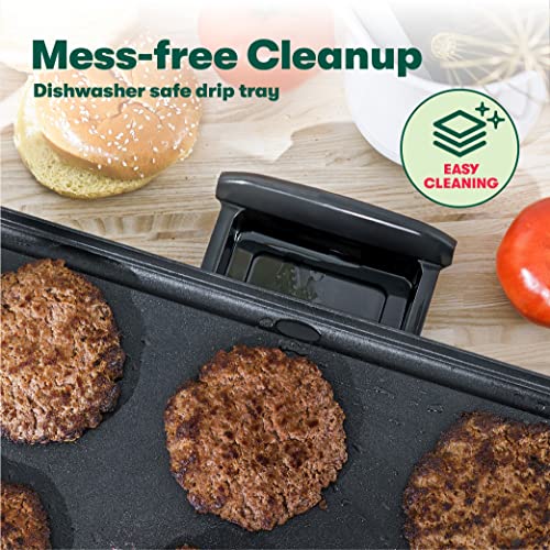 BELLA Electric Griddle with Warming Tray - Smokeless Indoor Grill, Nonstick Surface, Adjustable Temperature & Cool-touch Handles, 10" x 18", Copper/Black