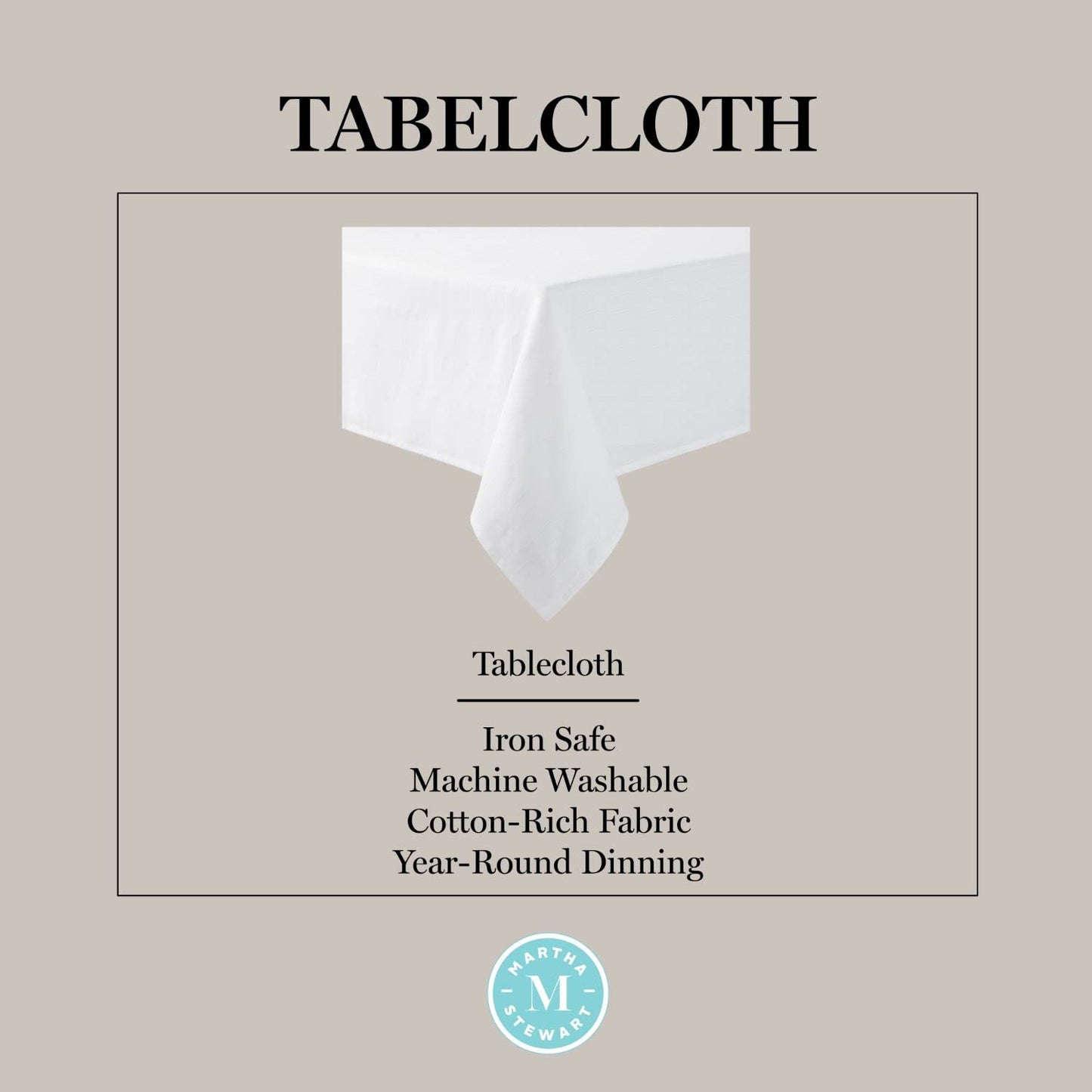Martha Stewart White Honeycomb Tablecloth 60"x120"