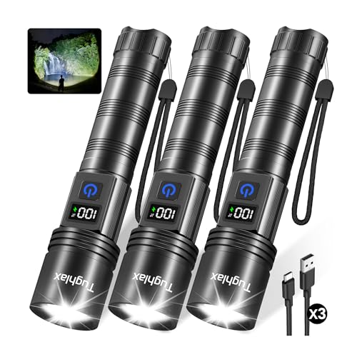 3 Pack Rechargeable High Lumens LED Flashlights