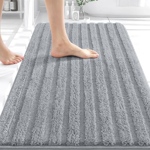 OLANLY Non-Slip Absorbent Microfiber Bathroom Rug