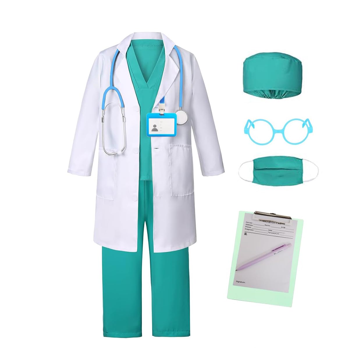 8Pcs Doctor Costume Dress Up Set for Kids