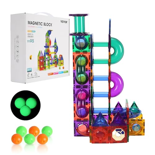 111-Piece VEVOR Magnetic Tiles Construction Game Kit