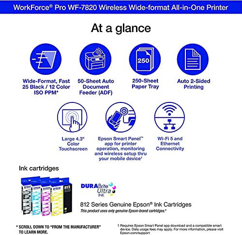 Epson 522 EcoTank Ink Ultra-high Capacity Bottle Black & Color Combo Pack (T522120-BCS) Works with EcoTank ET-2720, ET-2800, ET-2803, ET-2840, ET-4700, ET-4800, ET-4810