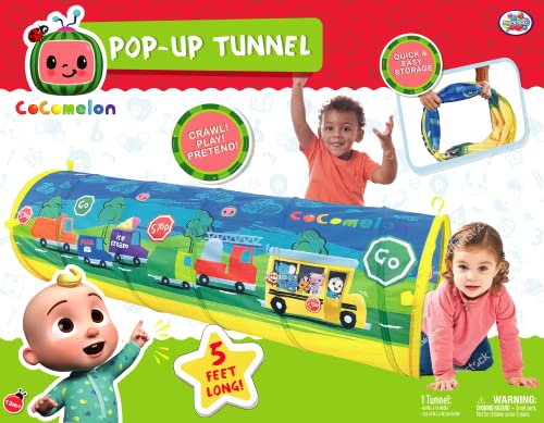 Cocomelon Tunnel for Toddlers Pop Up Play Tunnel Tent for Kids to Crawl Through | Collapsible and Portable Toy