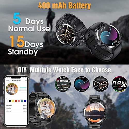 Smart Watches for Men (Dial/Receive Calls),Fitness Tracker Smartwatch, Sleep Tracker, App Message Reminder, Music Control, IP67 Waterproof Smart Watch for Android iOS Phone