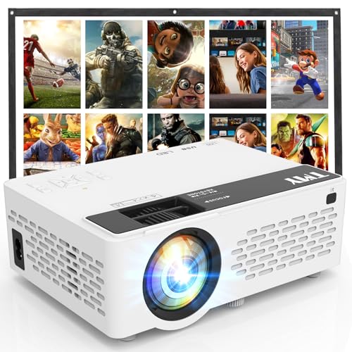 TMY 1080P Mini Bluetooth Projector with Screen