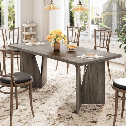 70-Inch Farmhouse Rectangular Dining Table for 6-8