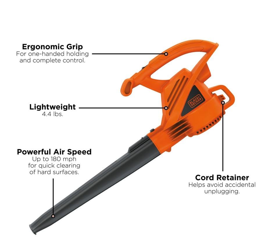 BLACK+DECKER 7-Amp Electric Leaf Blower