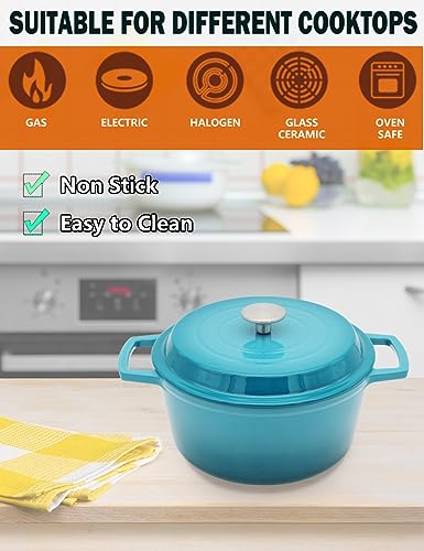 4.2 QT Cast Iron Dutch Oven for Cooking