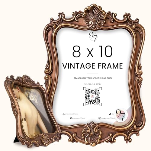 Vintage Ornate 8x10 Picture Frame with Glass