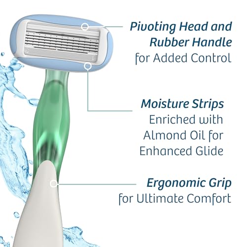 BIC Soleil Escape Women's Disposable Razors With 5 Blades for a Sensorial Experience and Comfortable Shave, Pack of Jasmine & Eucalyptus Scented Handle Shaving Razors for Women, 2 Count