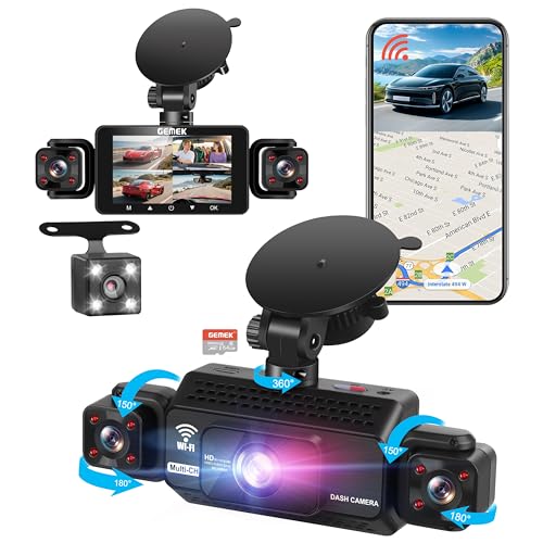 2K 4-Channel 360° WiFi Dash Cam System
