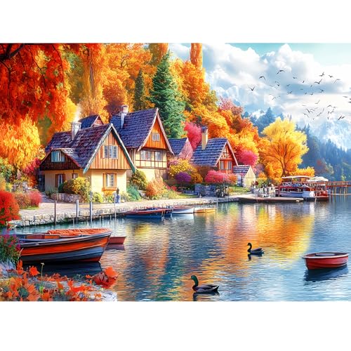 300 Piece Autumn Lakes Jigsaw Puzzle for Adults