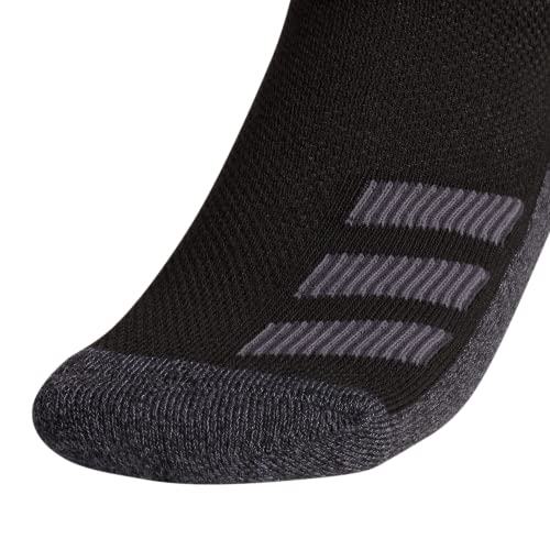 adidas Kids-Boy's/Girl's Cushioned Angle Stripe Crew Socks (6-Pair), Black/Onix Grey/Night Grey, Medium