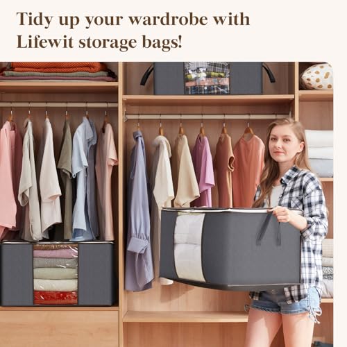 Lifewit 6-Pack Foldable Storage Bins with Lids