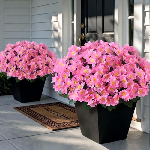 8 Bundles UV Resistant Artificial Camellia Flower Bouquets