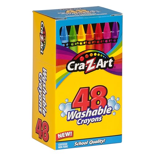 Cra-Z-Art Washable Classic Crayons, Assorted Colors, Pack Of 48 Crayons