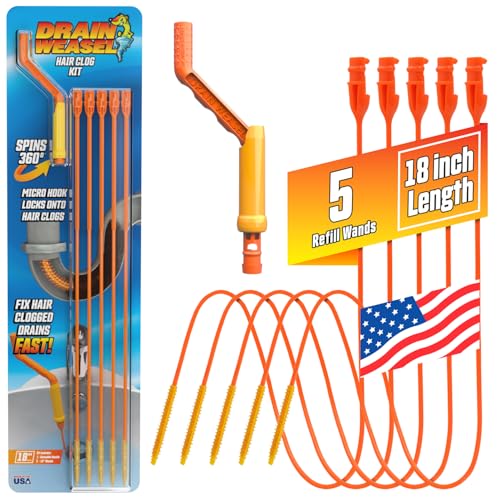 5 Pack FlexiSnake Drain Clog Remover Wands
